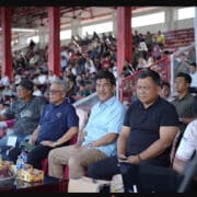 PJ Bupati Drs Rd Najmi Bersama Ketua TP PPPK Nonton Pertandingan Sepak Bola Tim Muaro Jambi Piala Cup Gubernur Jambi